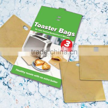 EKSEL Toaster Bags 2016 Free Toasts Reusable Non-Stick Fits Any Size Bread FDA Approved Bag