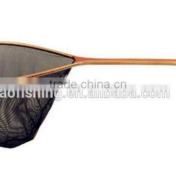 long size nylon landing net with wooden handle