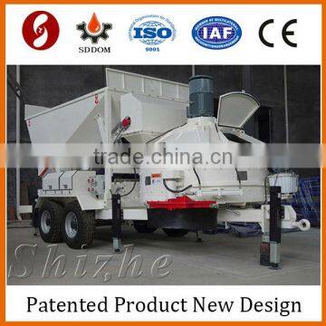 MB1200 Mobile concrete batching plant with screw conveyor, big bag cement silo and belt conveyor