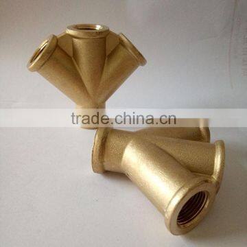 Gergan Type "W "Type Female Pneumatic Brass Fitting ,Four Way Brass Jiont photo-2