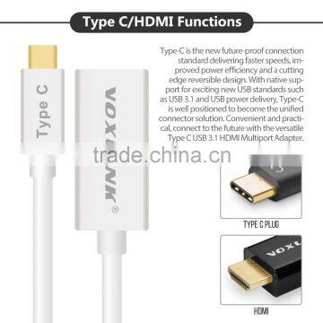 VOXLINK 20cm 4K Signal Gold Plated USB 3.1 Type C Male to HDMI Female Cable for Macbook photo-3