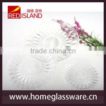 Wholesale Engraved Crystal Glass Plate Fruit Plate