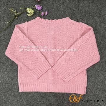Cable Knit Acrylic Sweaters for Baby Girls photo-2