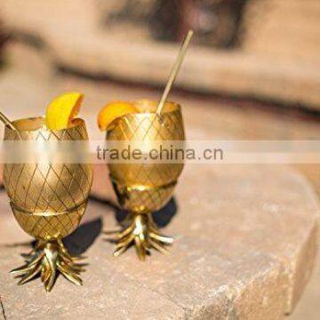 Gold Brass Pineapple Shaped Small Shot Glass, Pineapple Moscow Mule Cup photo-3