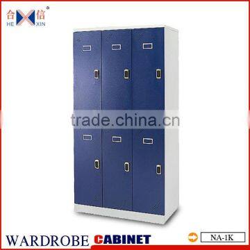 Alibaba china suppliers 6-door Bule color steel wardrobe cabinet