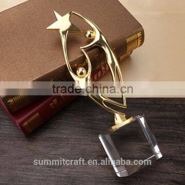 Golden Dancing Star Trophy With Crystal Base Trophy photo-5