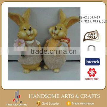 15.5 Inch Garden Decoration Resin Gift Lively Animal Sculpture Pair Cow Statue photo-5