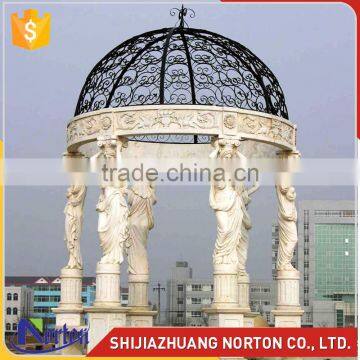 custom made garden marble gazebo with iron dome NTMG-285S