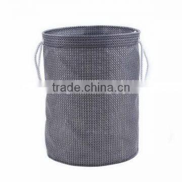 Simple Design Textilene Household Organizer Round Storage Basket with Rope Handles