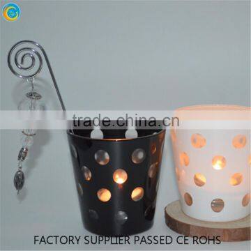 Tea light candle holders black and white series of glass jars for holidays and votive