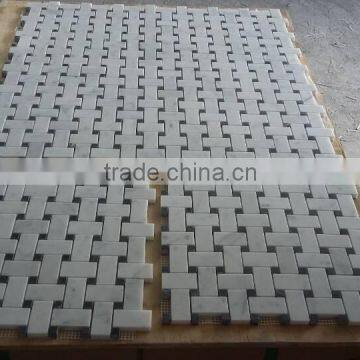 Basketweave Mosaic Tiles Bianco Carrara Mosaic Tile Carrara Marble Mosaic photo-3