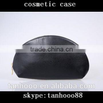 High Quality Black Shell Shape Makeup Case Leather Cosmetic Bag Case