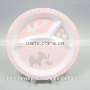 Divided melamine dinner plates for children