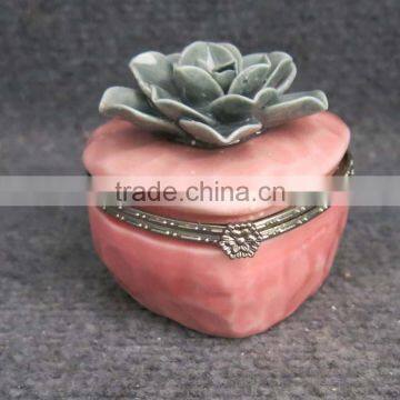 High Quality Flower Design Ceramic Jewelry Box photo-4
