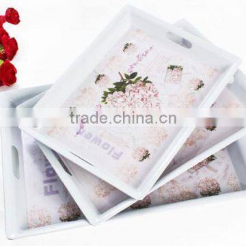 Elegant Custom Print Storage Melamine Tray Set