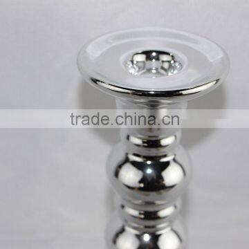 Weddings Decoration Centerpieces Plating Silver Ceramic Candlestick Holders photo-3