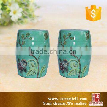 Painted Sky Blue Ceramic Garden Stool photo-2