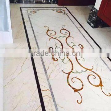 Exquisite Antique Arabian Style Floral Pattern Natural Marble Medallion Waterjet Tiles BF12-03314e photo-5