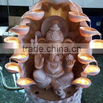 lighted art statue resin water fountain craftwork