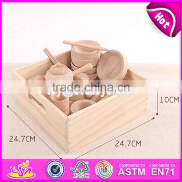 2017 New Design Preschool Toddlers Natural Wooden Dinner Set Toys W10B178
