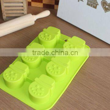 Promotional Gift 6 Cavity Snowman Shape Christmas Cake Molds Silicone Molds for Baking Set photo-2