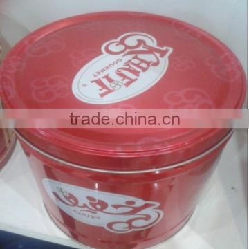 Metal Round Cookie Container, Popcorn Round Tin