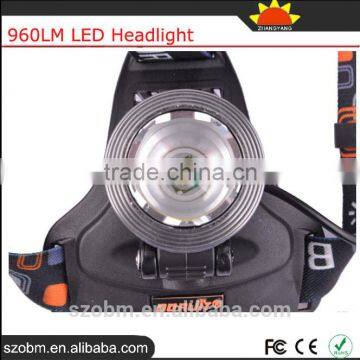 Boruit T6 960lm 3 Mode Head Lamp Led Rechargeable Camping Head Light Headlamp Headlight photo-3