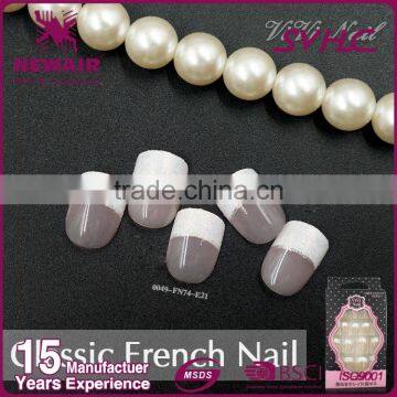 Full Cover Custom Design French Style Nail Tips Artificial Fake Nails