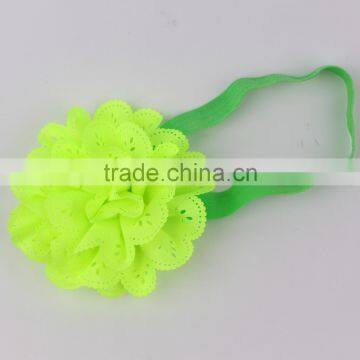 Wholesale Satin Ribbon Roses Flower Baby Hair Bows With Elastic Headband photo-2