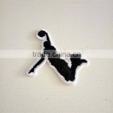 China Custom High Quality Iron on Embroidery Black Patches for Jeans photo-2