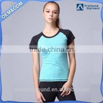 Wholesale Breathable Fitness Sport T Shirt Womens Running Wear Short Sleeve Tshirt