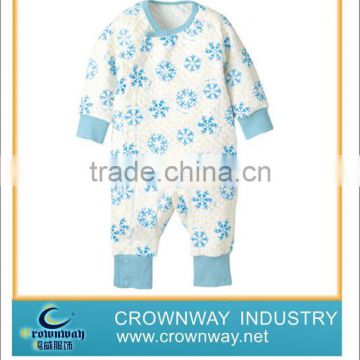 Winter floral boys romper in 100% organic cotton