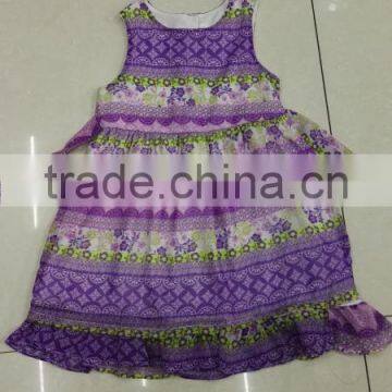 Yiwu Stocks Lots Girl's Colorful Fashion Printed Dress photo-2