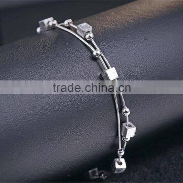 925 Sterling Silver Charm Double Chains Bracelet photo-3