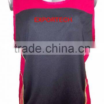 Sports panel work 100% polyester singlet