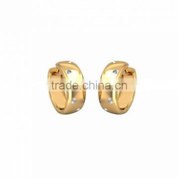 18K gold plated latest designs zirconia hoop earrings