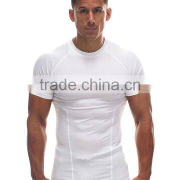 Muscle Tee Shirts Stretch Cotton t Shirt Plain Blank T-shirt photo-5