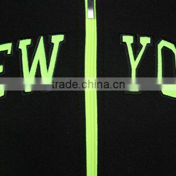 NY Printed Applique Zip Hood Fleece Hoodies Sweatshirts photo-4