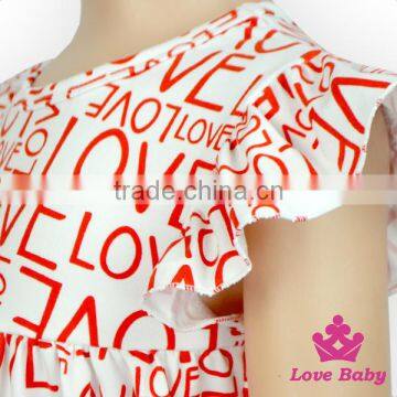 Hot Sale Summer Casual Kids Clothing Fly Sleeve LOVE Printed Design New Model Girl Short Dress photo-5