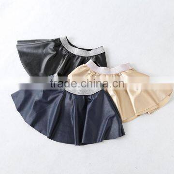 S65413A Korea Styles A-line Baby Girls PU Skirts for Autumn Winter