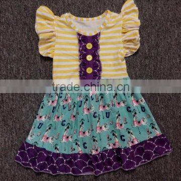 Manufacturer Children Baby-Girls Carousel Dress Custom Printing Party Dress