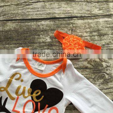 Infant Baby Girls Boutique Clothing Sets Toddler Halloween Outfits Live Love Pumpkin Romper Infant Toddler Girls Romper photo-3