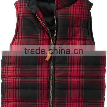 New Fashion OEM Colorblock Puffer Vest Baby Boy Clothes 2017 Wholesale Fancy Children Plaid Jacket Clothing