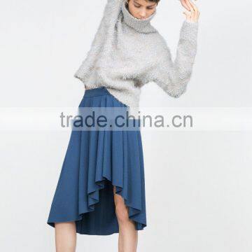 High quality skirt Australia latest design oem jersey knit ruffle skirt for women