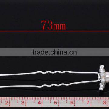 Wholesale 2-7/8" Rhinestone Flower Charm Wedding Hairpins photo-2