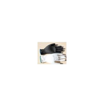 pu black nylon safety gloves