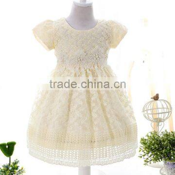 Good quality flower embroidery latest net designs novel fashion baby dress new style