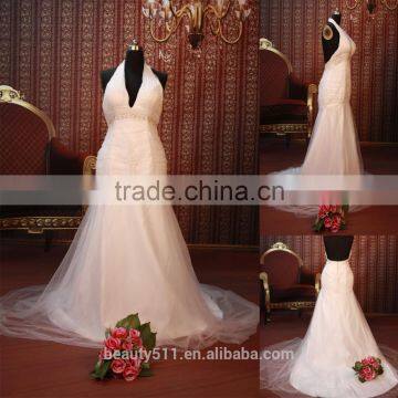 IN STOCK Halter wedding dress sleeveless v-neck ball gown bridal dresses SW108