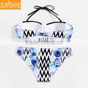 Micro Brazilian Bikini Cups Oem Sublimation Print Swimwear