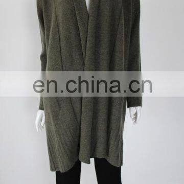 wholesale lady long style cashmere knitted heavy cardigan